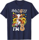 Holy Cow I'm 8 Years Old Farm Cow Sunflowers 8Th Birthday T-Shirt - T-Shirt | Navy