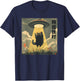 Vintage Japanese Cat Alien Catt Dad UFO Abduction Graphic T-Shirt - T-Shirt | Navy