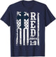 Red Friday Joshua 1 9 Bible Cross Christian Military US Flag T-Shirt - T-Shirt | Navy