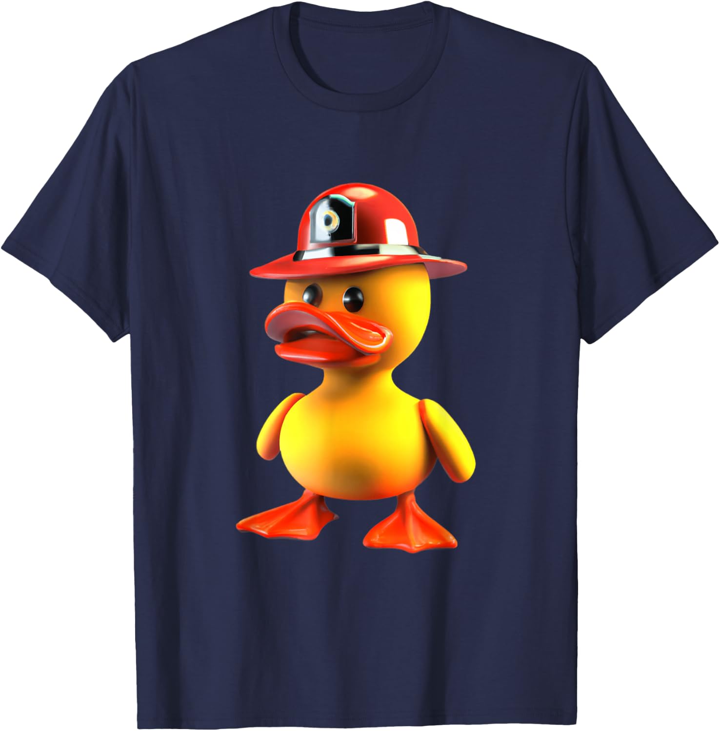 Firefighter Duck - Cute Rubber Duck Fireman T-Shirt - T-Shirt | Navy