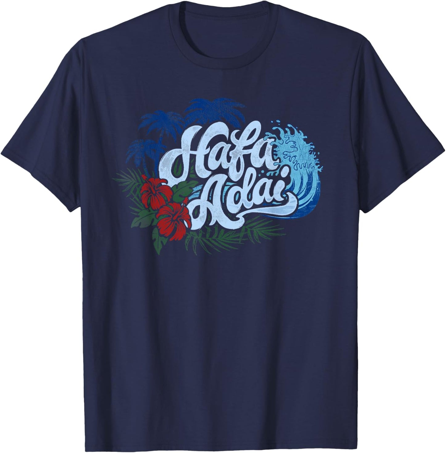 Guam Hafa Adai Chamorro Beach Wave Men Women Kids T-Shirt - T-Shirt | Navy