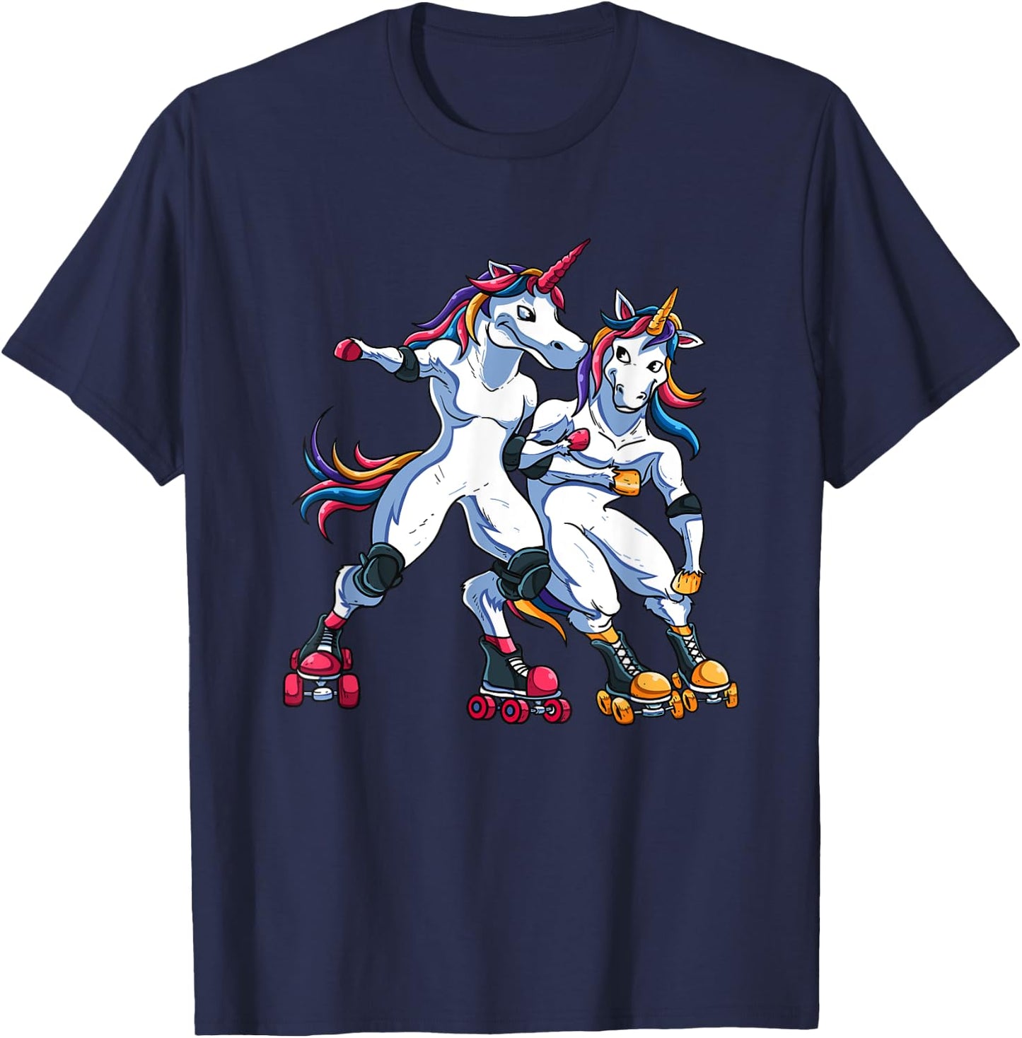 Magical Rainbow Unicorn Sports Roller Derby Player For Kids T-Shirt - T-Shirt | Navy