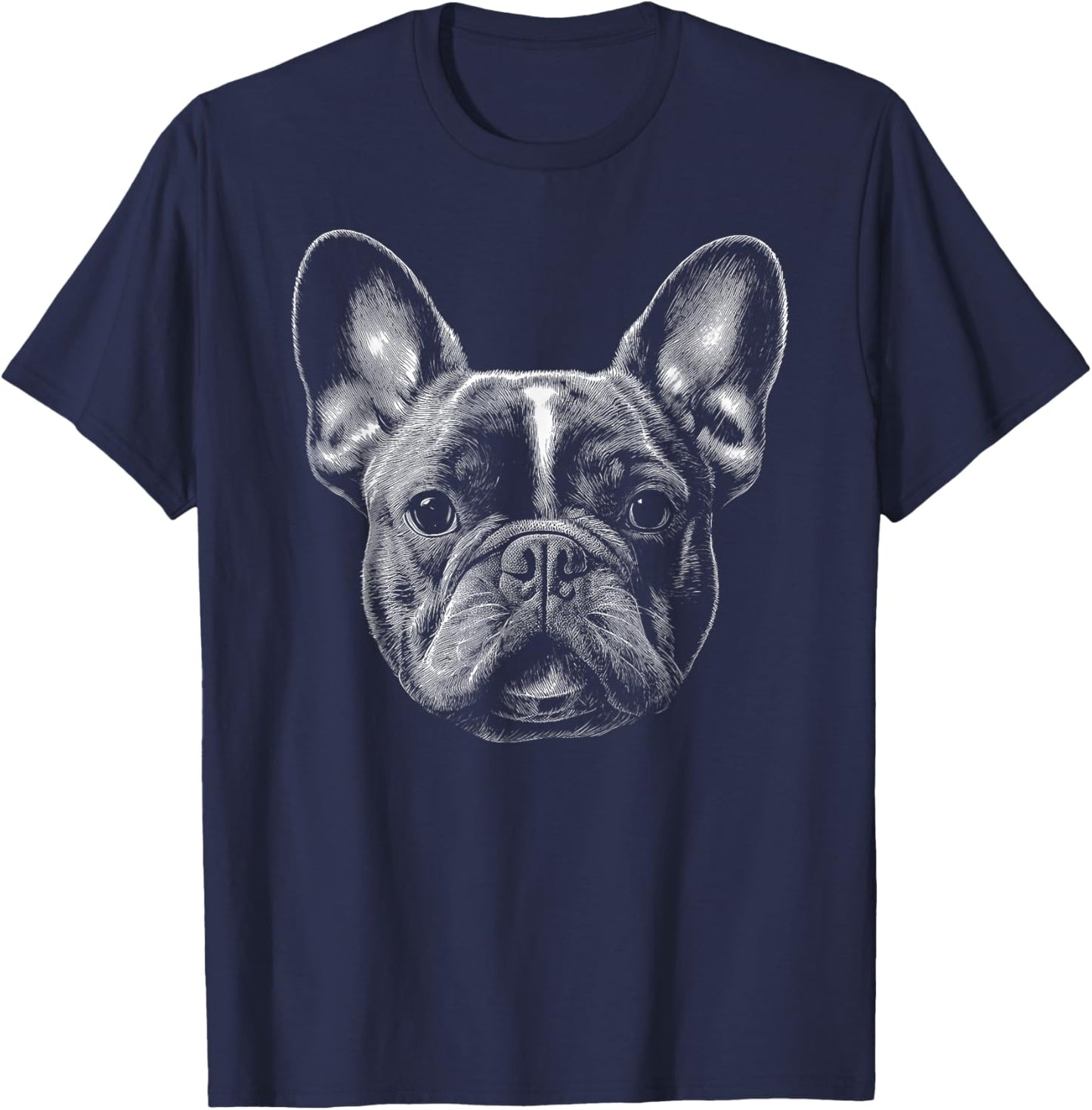 Frenchie Head French Bulldog Men Women Kids T-Shirt - T-Shirt | Navy