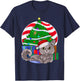 Nebelung Cat Cute Santa Christmas Tree Xmas Decor T-Shirt - T-Shirt | Navy