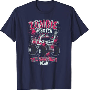 Funny Monster Truck Zombie Monster the Smashing Dead Truck T-Shirt - T-Shirt | Navy