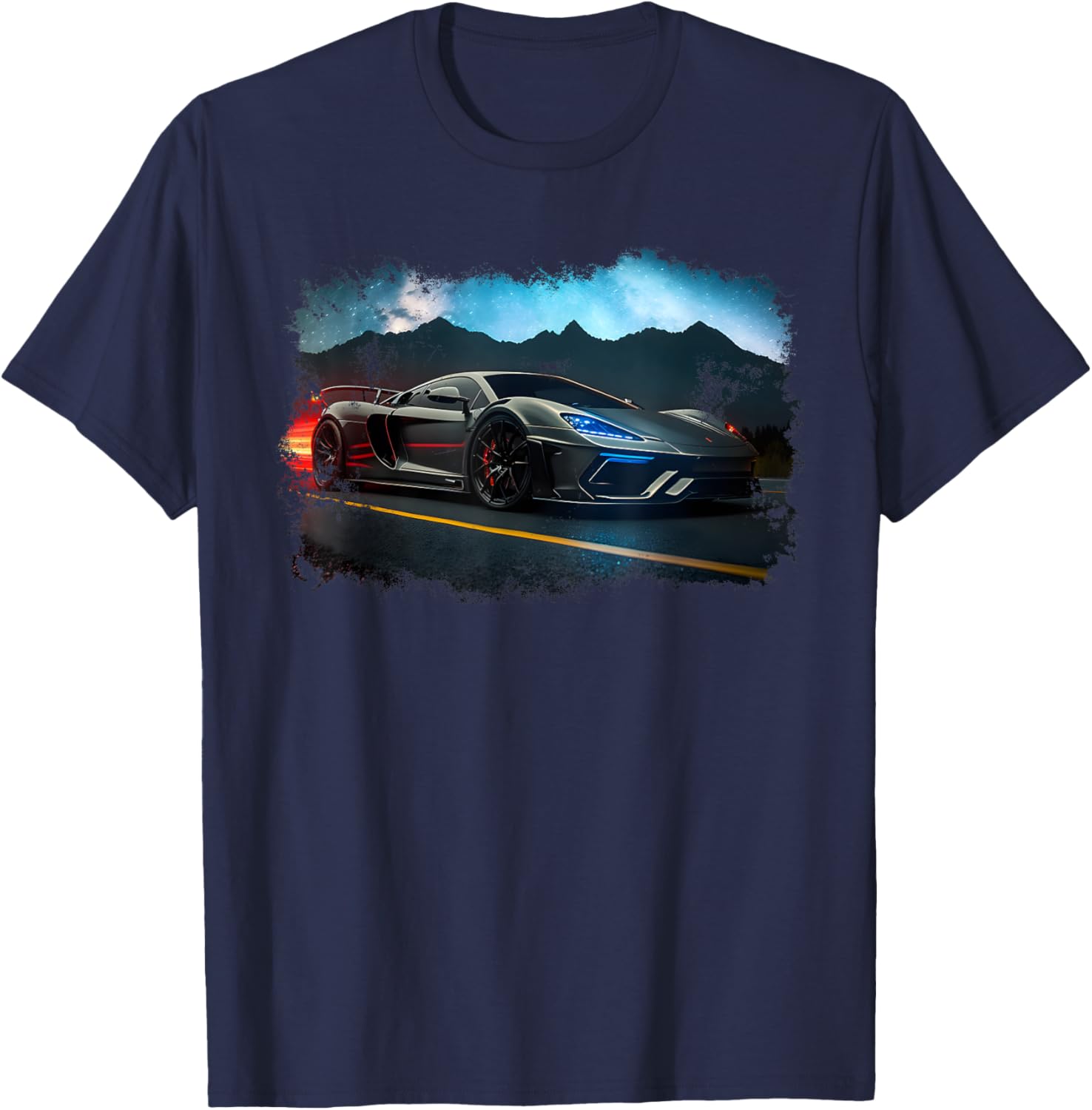 Cool Supercar Sports Car Concept Hypercar Racing Art Graphic T-Shirt - T-Shirt | Navy