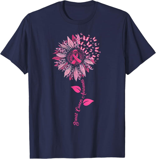 Sunflower Breast Cancer Awareness Pink Ribbon In October