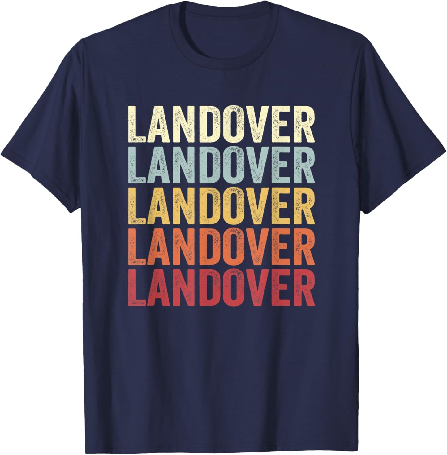 Landover Maryland Landover MD Retro Vintage Text T-Shirt - T-Shirt | Navy