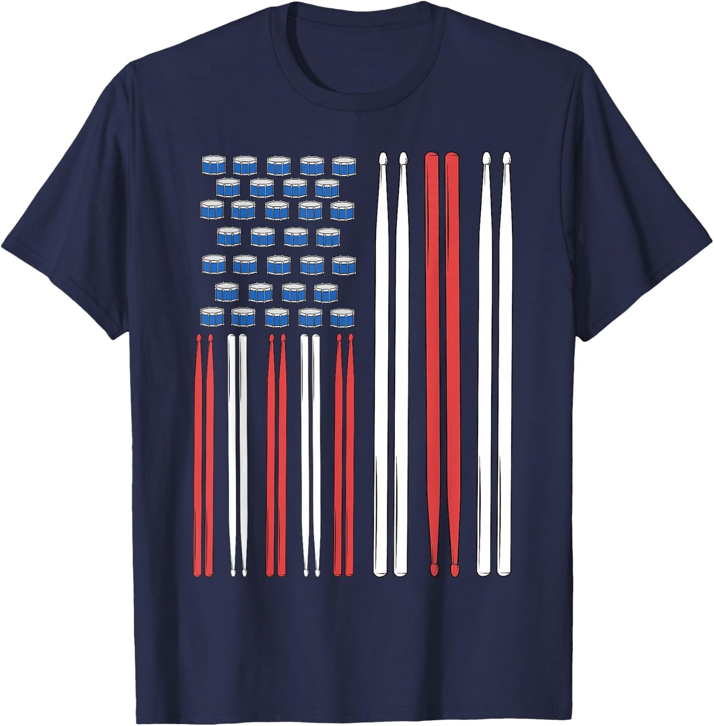 Drum Sticks Shirt Drummer Gift Drumming Shirt Men Percussion T-Shirt - T-Shirt | Navy