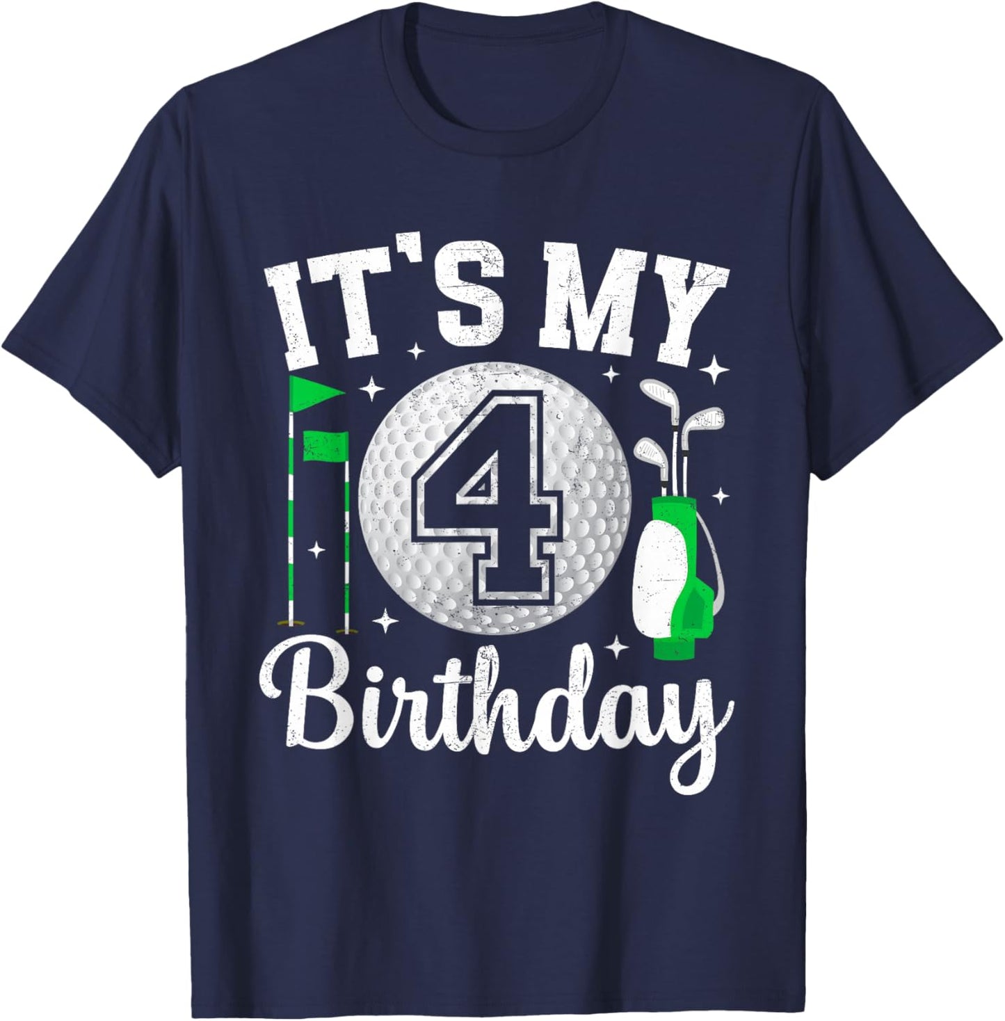 It's My 4th Birthday Golf 4 Year Old Golf Player Birthday T-Shirt - T-Shirt | Navy