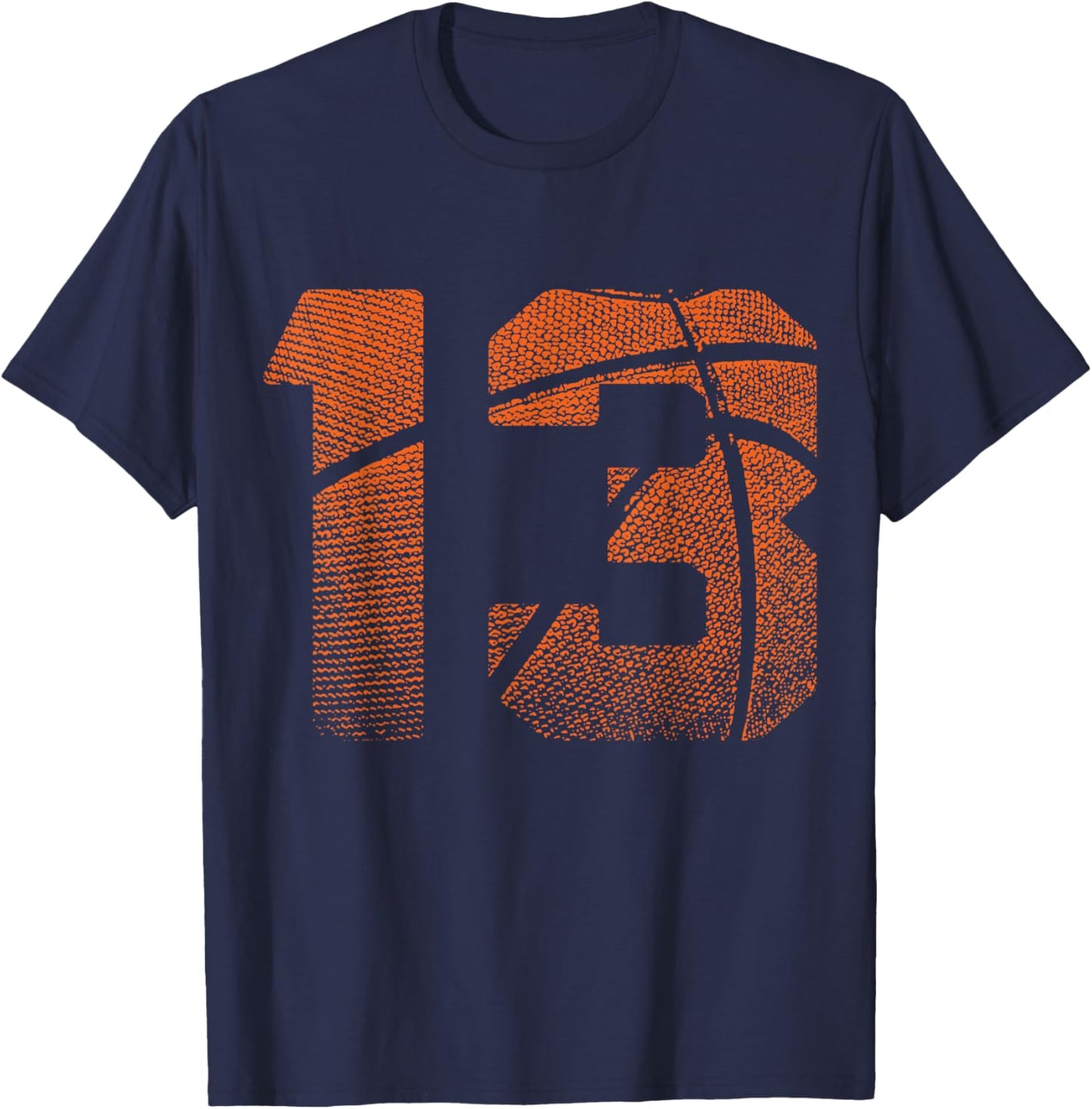 13th Birthday Boy Basketball Player Basketball 13 Years Old T-Shirt - T-Shirt | Navy