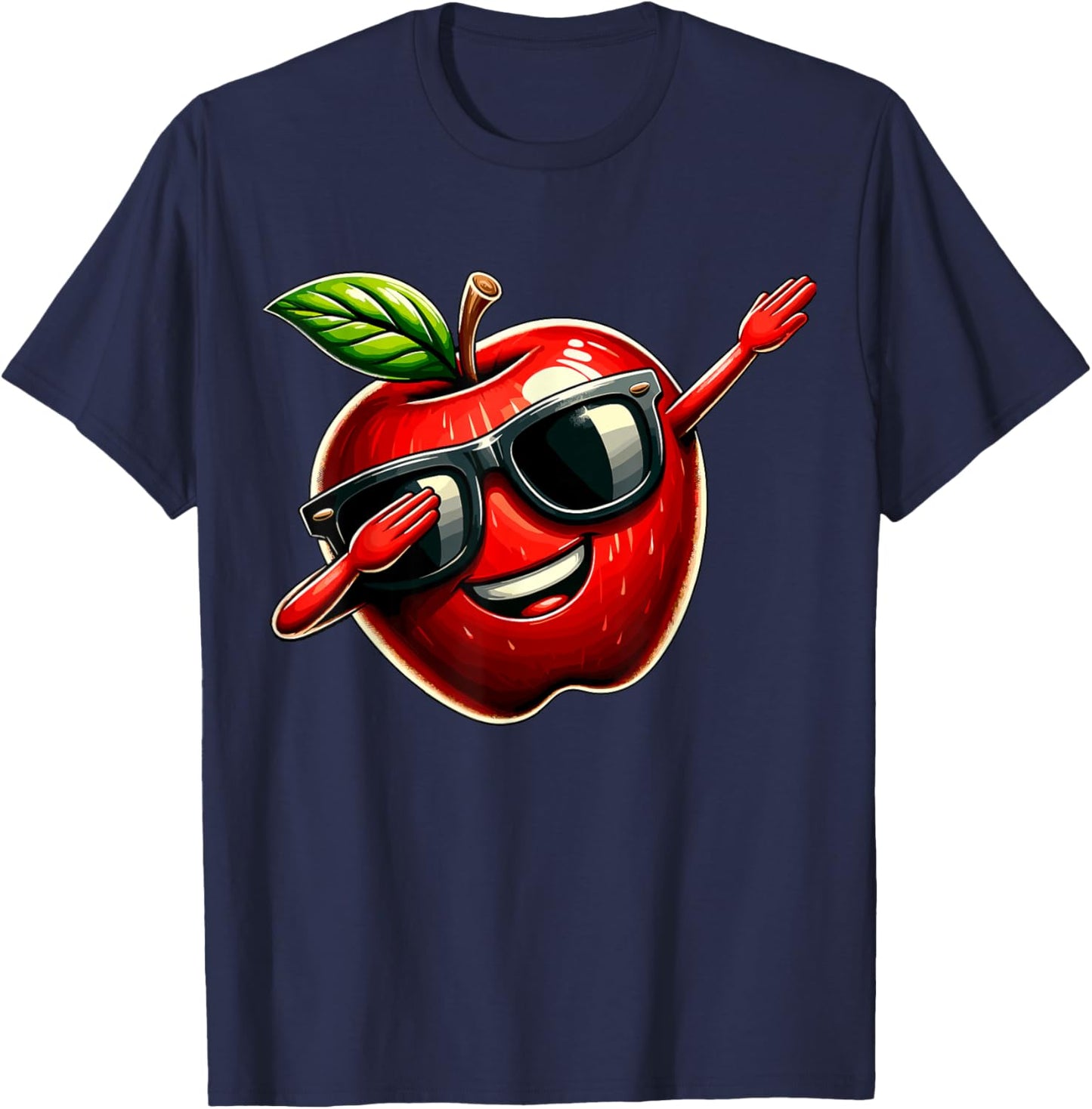 Dabbing Apple Summer Fruit lover T-Shirt - T-Shirt | Navy