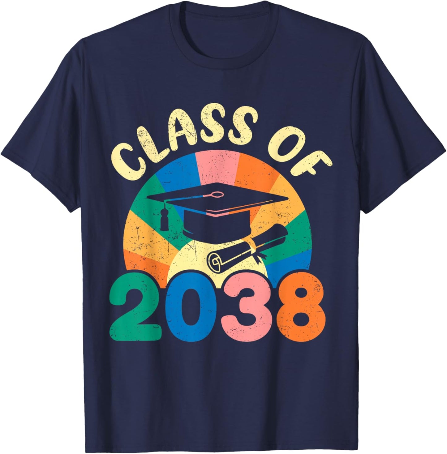 Back to School Pre-K Kindergarten Graduation Class of 2038 T-Shirt - T-Shirt | Navy