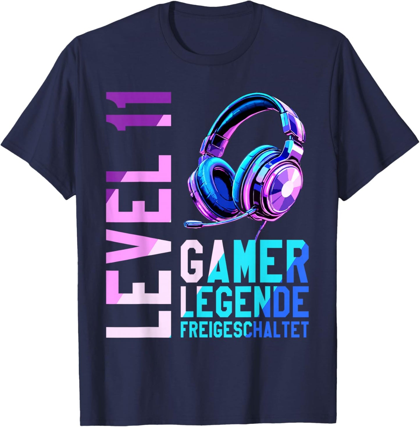 11. Geburtstag Junge Mädchen Gaming Level 11 Jahre T-Shirt - T-Shirt | Navy