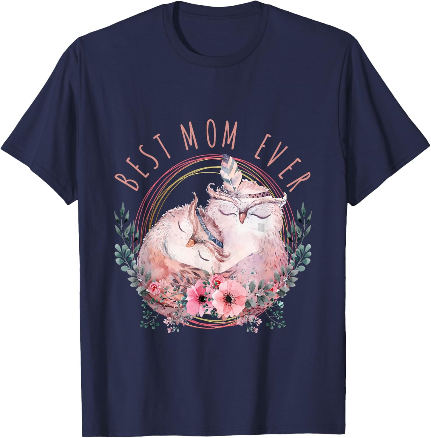 Mama Owl Shirt, Cute Owl, Mothers Day, best mom ever T-Shirt - T-Shirt | Navy