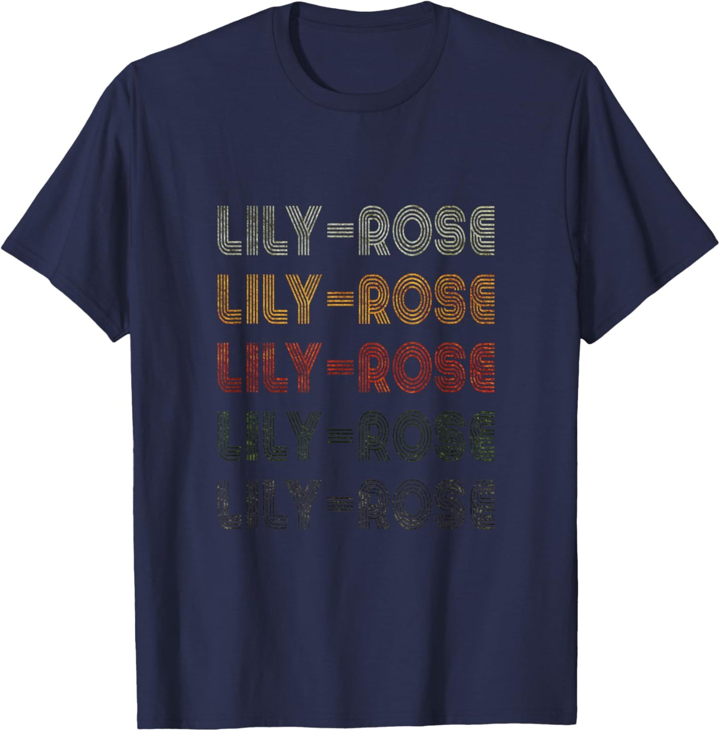 Love Heart Lily-Rose Grunge Vintage Black Lily-Rose T-Shirt - T-Shirt | Navy