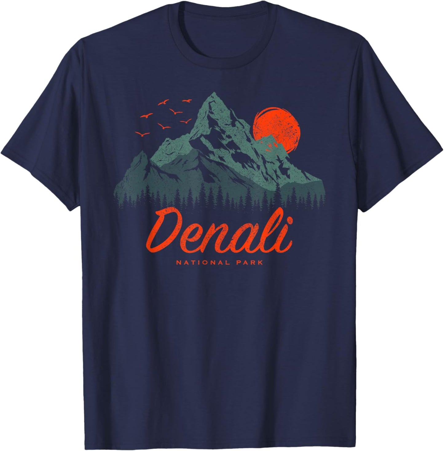 Retro Denali National Park US Vintage Denali T-Shirt - T-Shirt | Navy