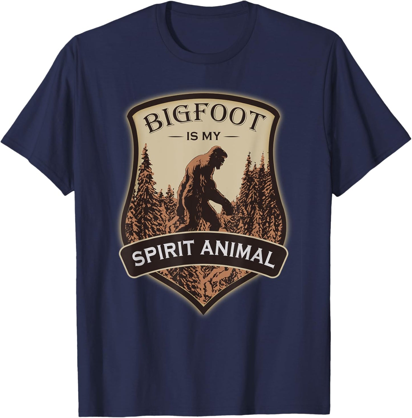 Bigfoot Is My Spirit Animal T-Shirt - T-Shirt | Navy