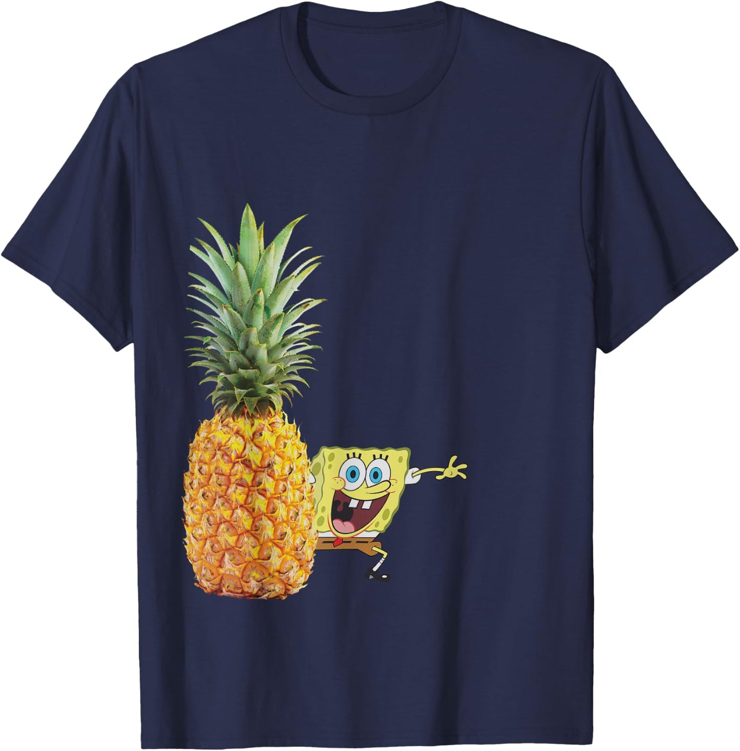 Pineapple And Spongebob Squarepants T-Shirt - T-Shirt | Navy