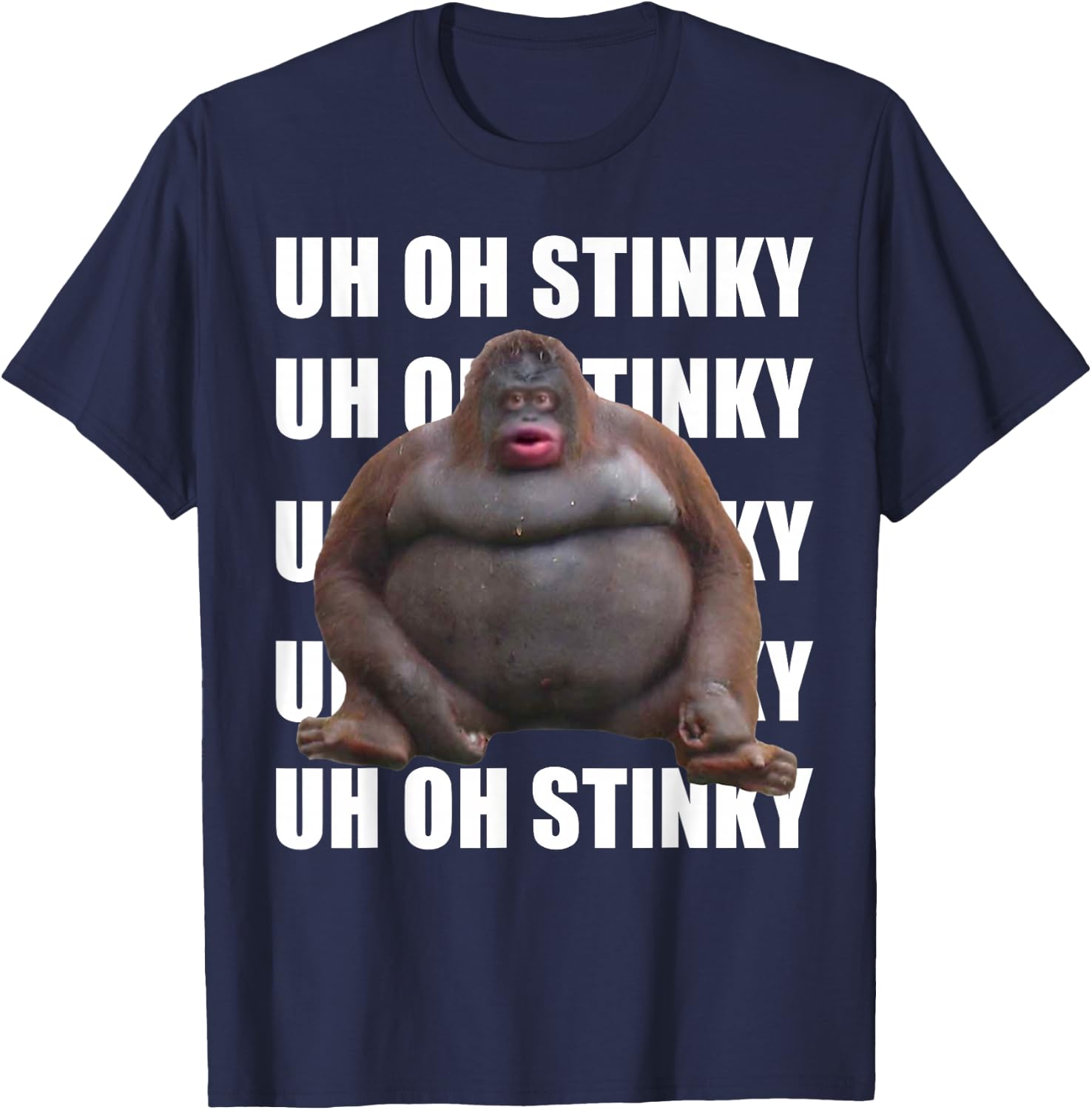 Uh Oh Stinky Poop Dank Memes Le Monke T-Shirt - T-Shirt | Navy