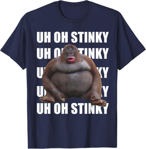 Uh Oh Stinky Poop Dank Memes Le Monke T-Shirt - T-Shirt | Navy