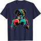 Funny Kickboxing or Boxing Boxer Dog Men Women Kids T-Shirt - T-Shirt | Navy
