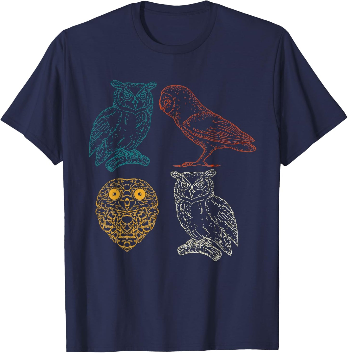 Retro Owl T-Shirt - T-Shirt | Navy