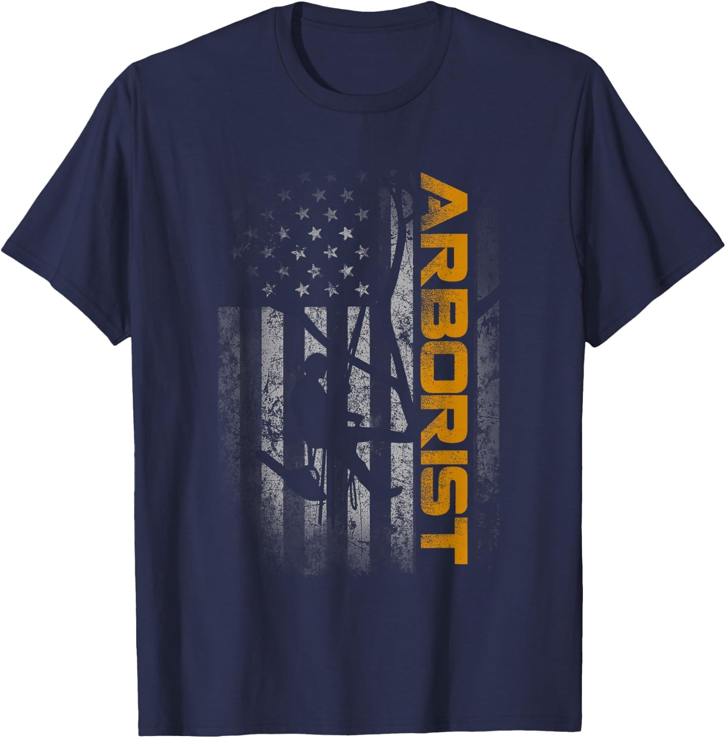 Vintage Arborist Men Lumberjack Patriot American Flag T-Shirt - T-Shirt | Navy