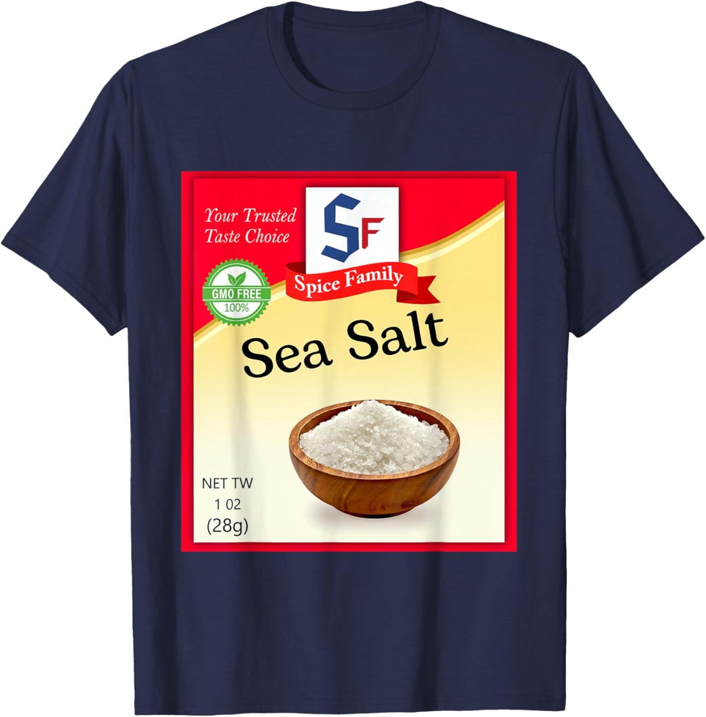 Sea Salt Condiment Costume Holiday Spice Costumes T-Shirt - T-Shirt | Navy
