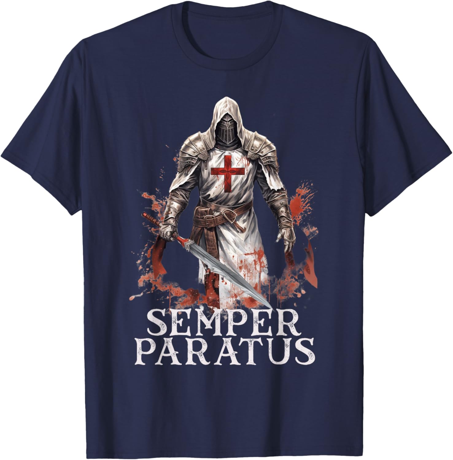 Catholic Knight Templar Crusader Cross T-Shirt - T-Shirt | Navy
