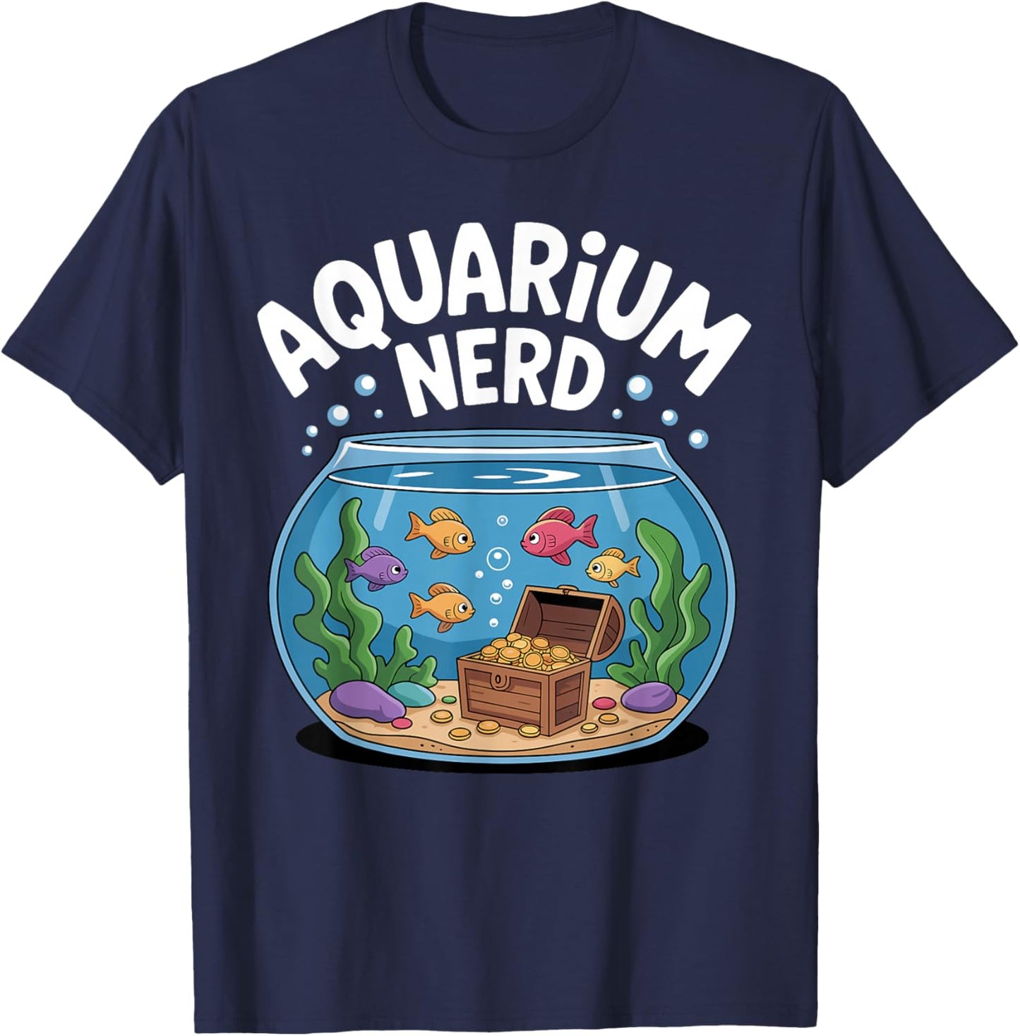 Best Aquarium Art Women Fish Tank Aquarium Lover T-Shirt - T-Shirt | Navy