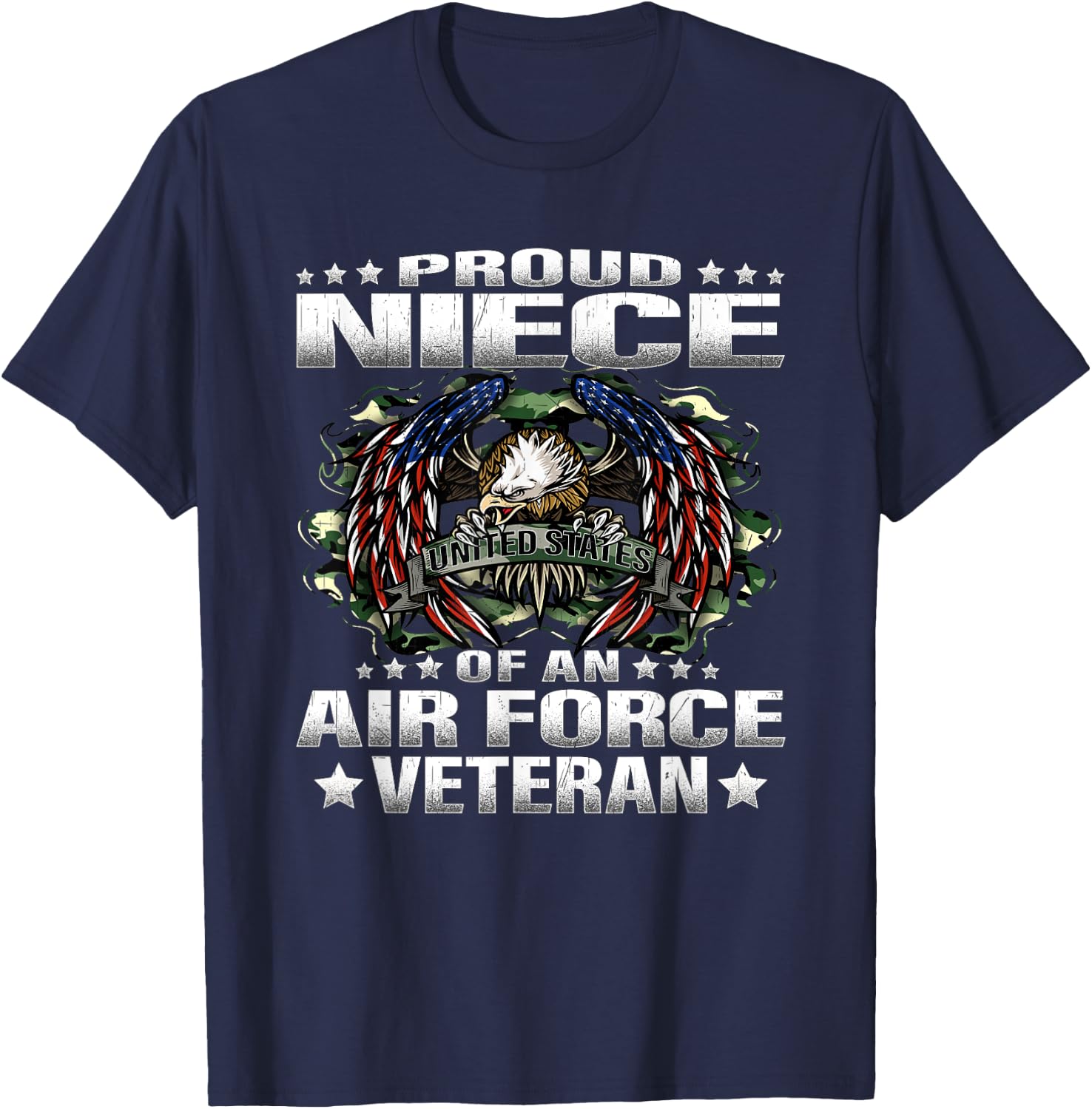 Proud Niece Of An Air Force Veteran Military Vet's Family T-Shirt - T-Shirt | Navy