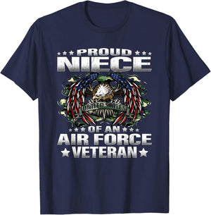Proud Niece Of An Air Force Veteran Military Vet's Family T-Shirt - T-Shirt | Navy