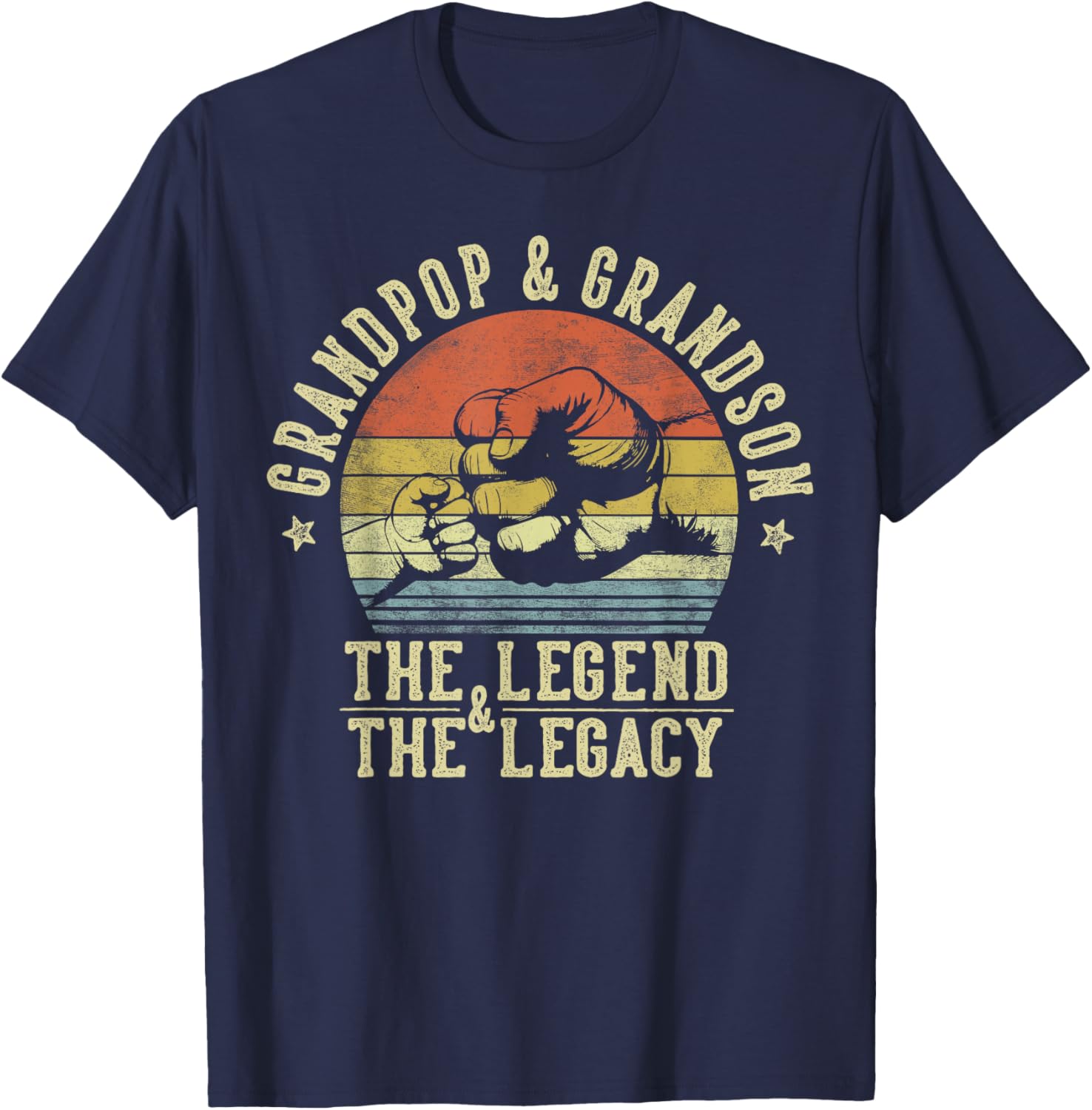Grandpop & Grandson The Legend & The Legacy Gifts Grandpop T-Shirt - T-Shirt | Navy