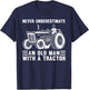 Cool Tractor Design For Grandpa Men Tractor Driver Farming T-Shirt - T-Shirt | Navy