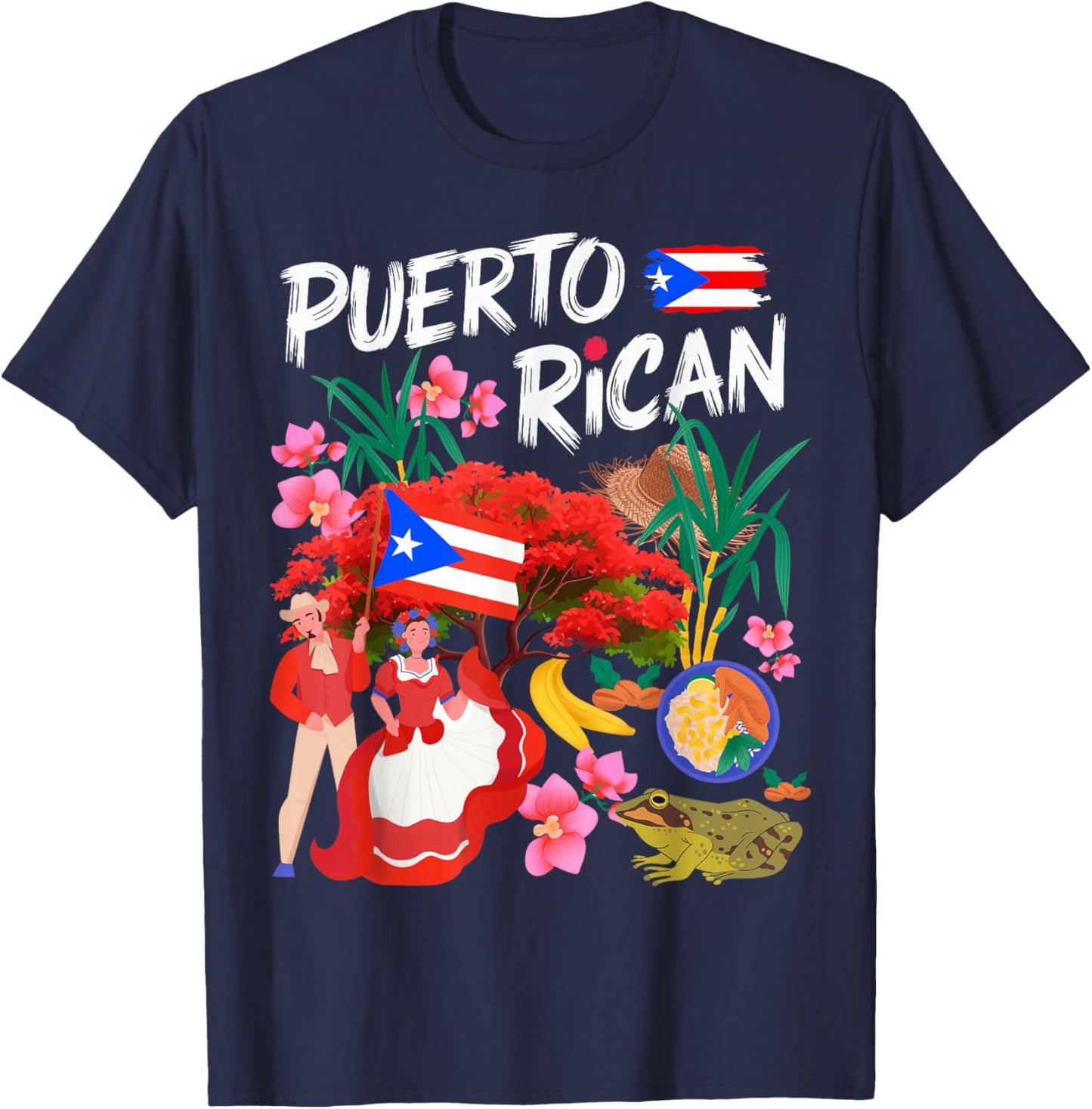 Puerto Rican Heritage Idea & Boricua Puerto Rico T-Shirt - T-Shirt | Navy
