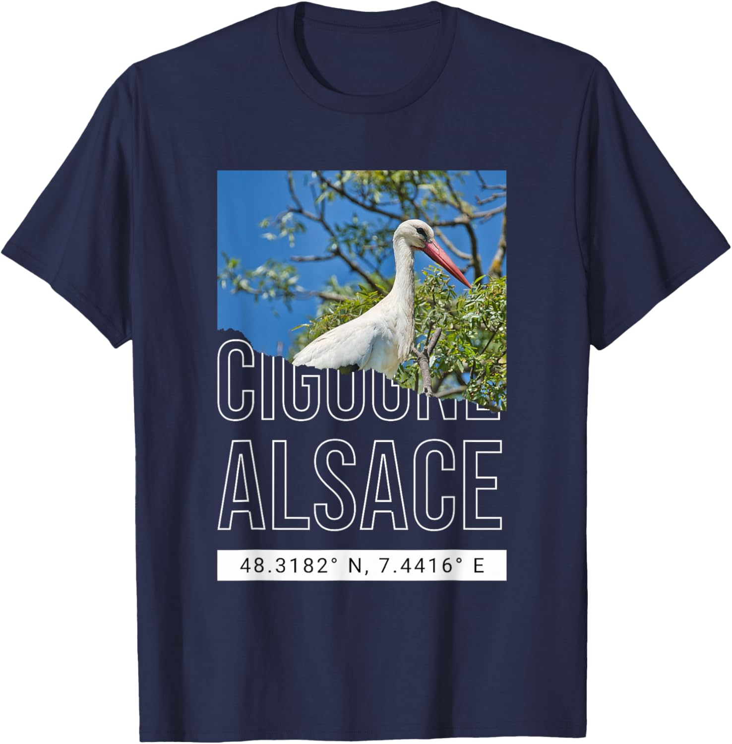 Stork Alsace Gift Alsatian Alsatian T-Shirt - T-Shirt | Navy