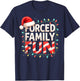 Forced Family Fun Christmas Candy Cane Tree Lights Party T-Shirt - T-Shirt | Navy