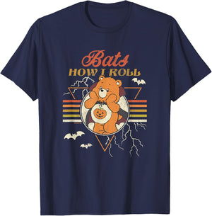 Care Bears Halloween Vintage Bats How I Roll Trick Or Sweet T-Shirt - T-Shirt | Navy