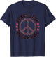 Peace Love and Rock And Roll Saying Rocker Motif T-Shirt - T-Shirt | Navy