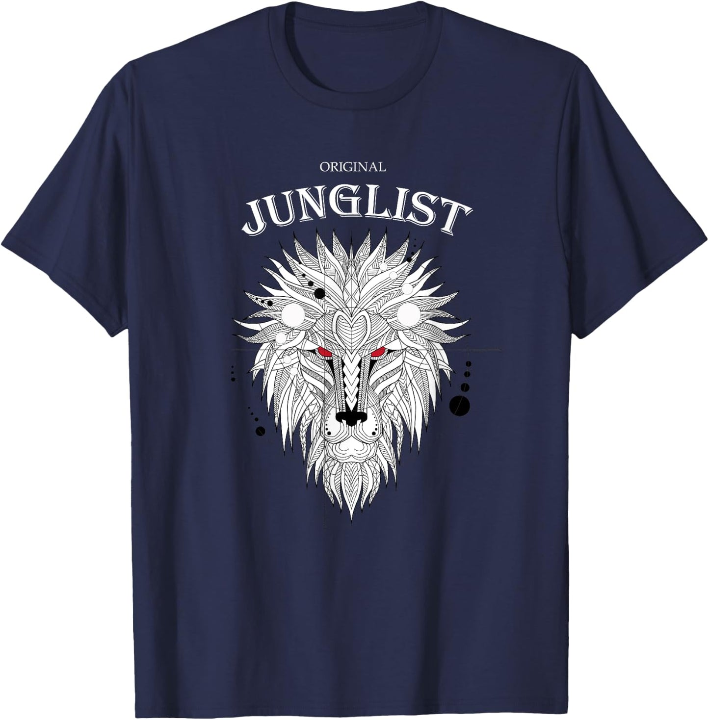 Drum and Bass Jungle music Junglist dnb Music Lion Head T-Shirt - T-Shirt | Navy