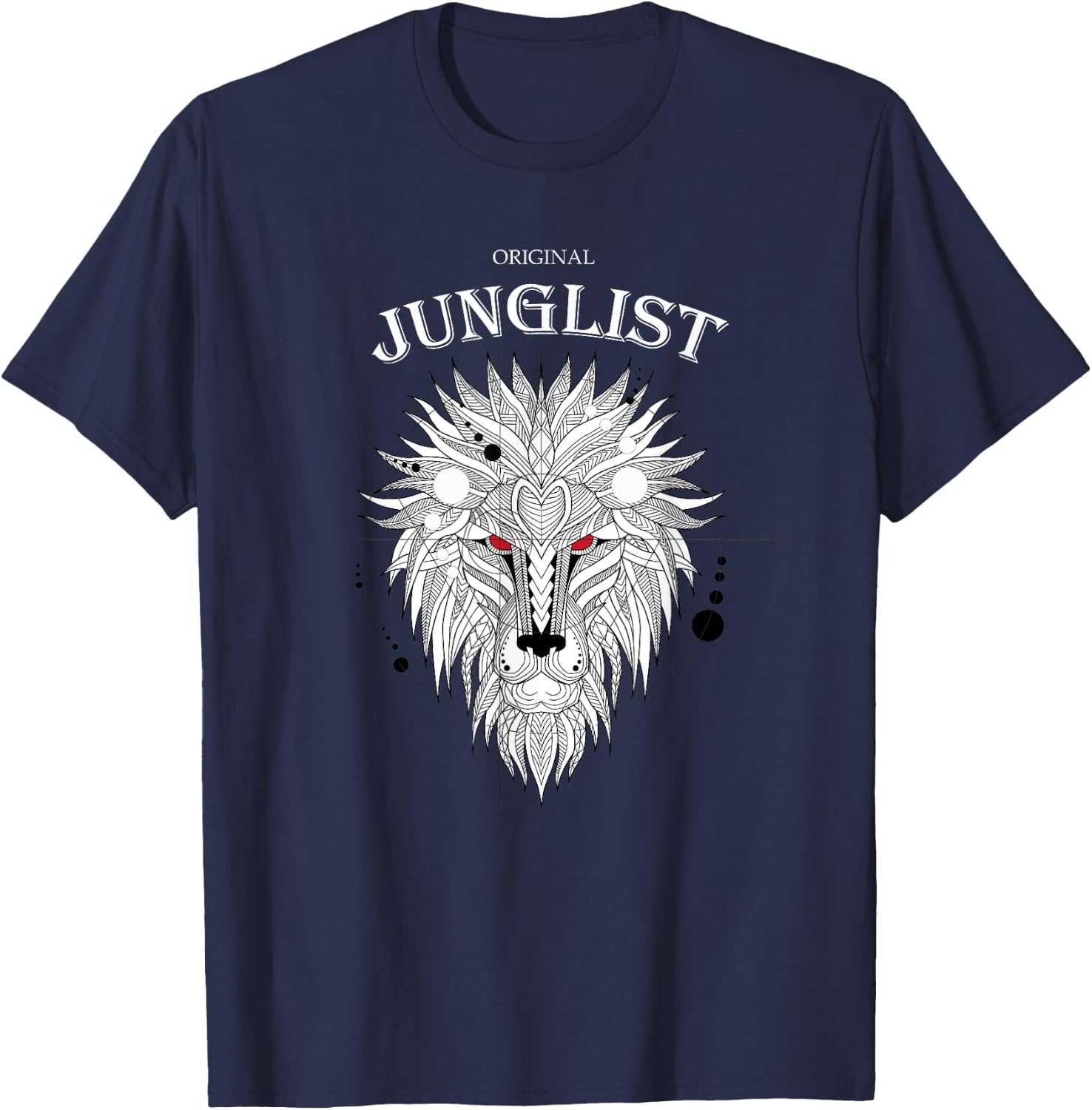 Drum and Bass Jungle music Junglist dnb Music Lion Head T-Shirt - T-Shirt | Navy