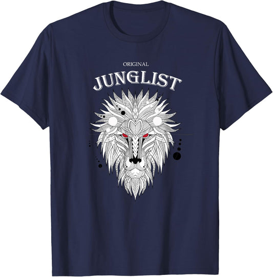 Drum and Bass Jungle music Junglist dnb Music Lion Head T-Shirt - T-Shirt | Navy