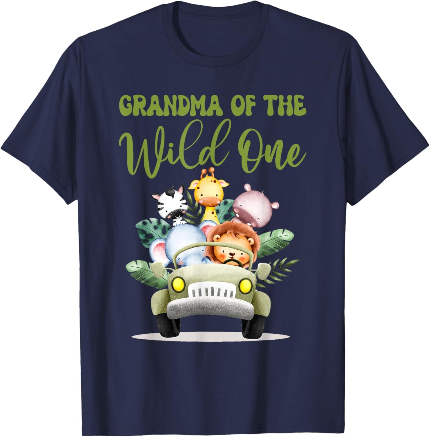 Grandma Of The Wild One 1st Birthday Safari Family Matching T-Shirt - T-Shirt | Navy