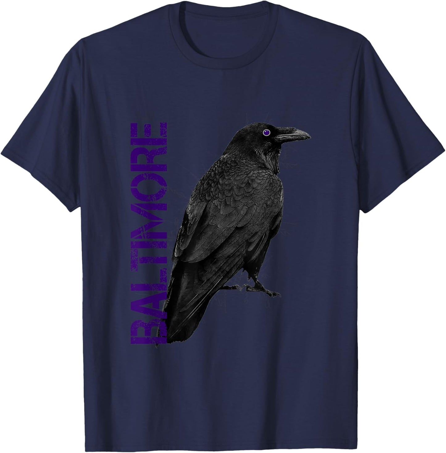 Baltimore Maryland Edgar Allan Poe Raven Eye T-Shirt - T-Shirt | Navy