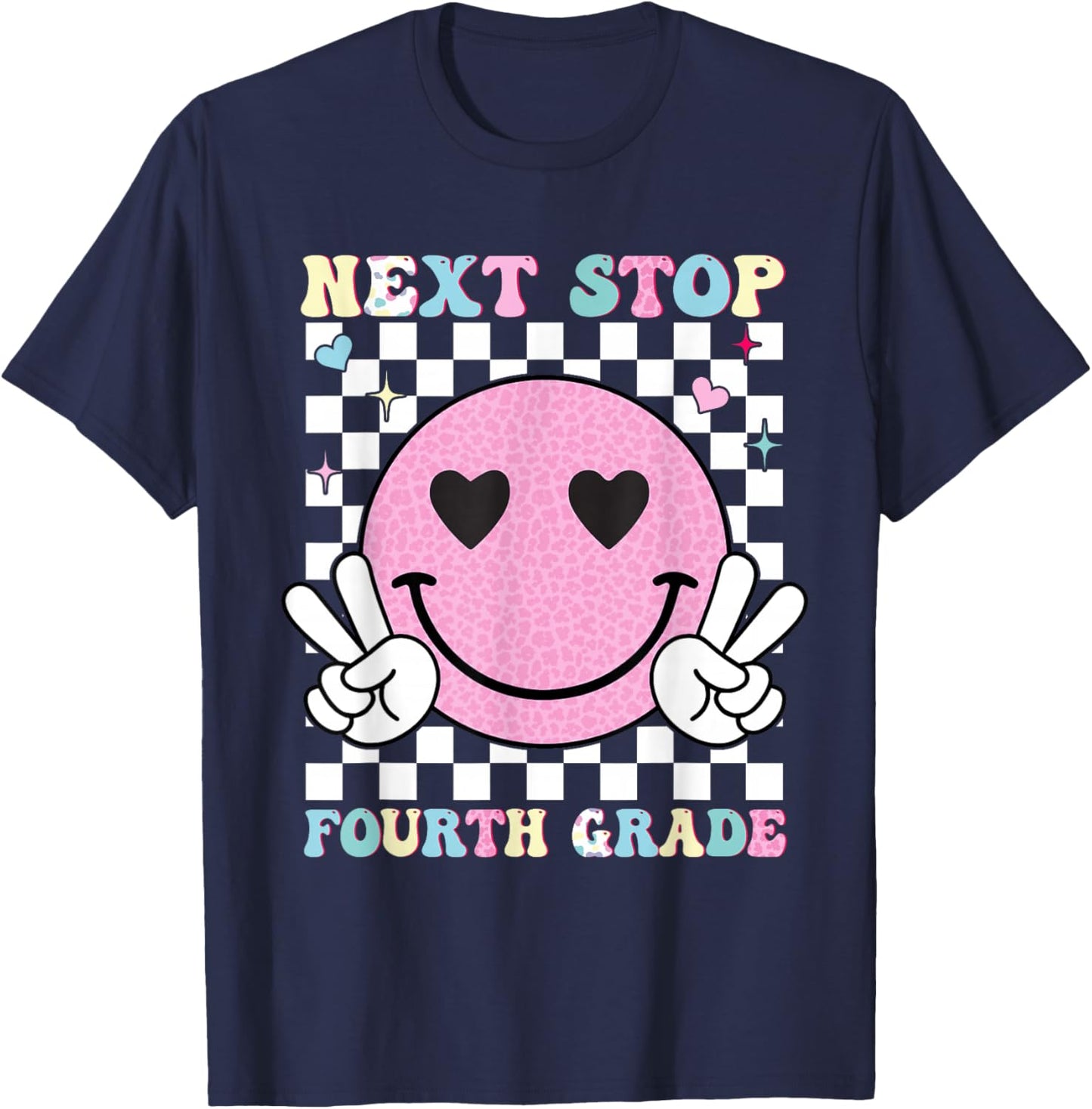 Next Stop 4th Grade - 3rd Grade Graduation 2025 Boy Girl T-Shirt - T-Shirt | Navy