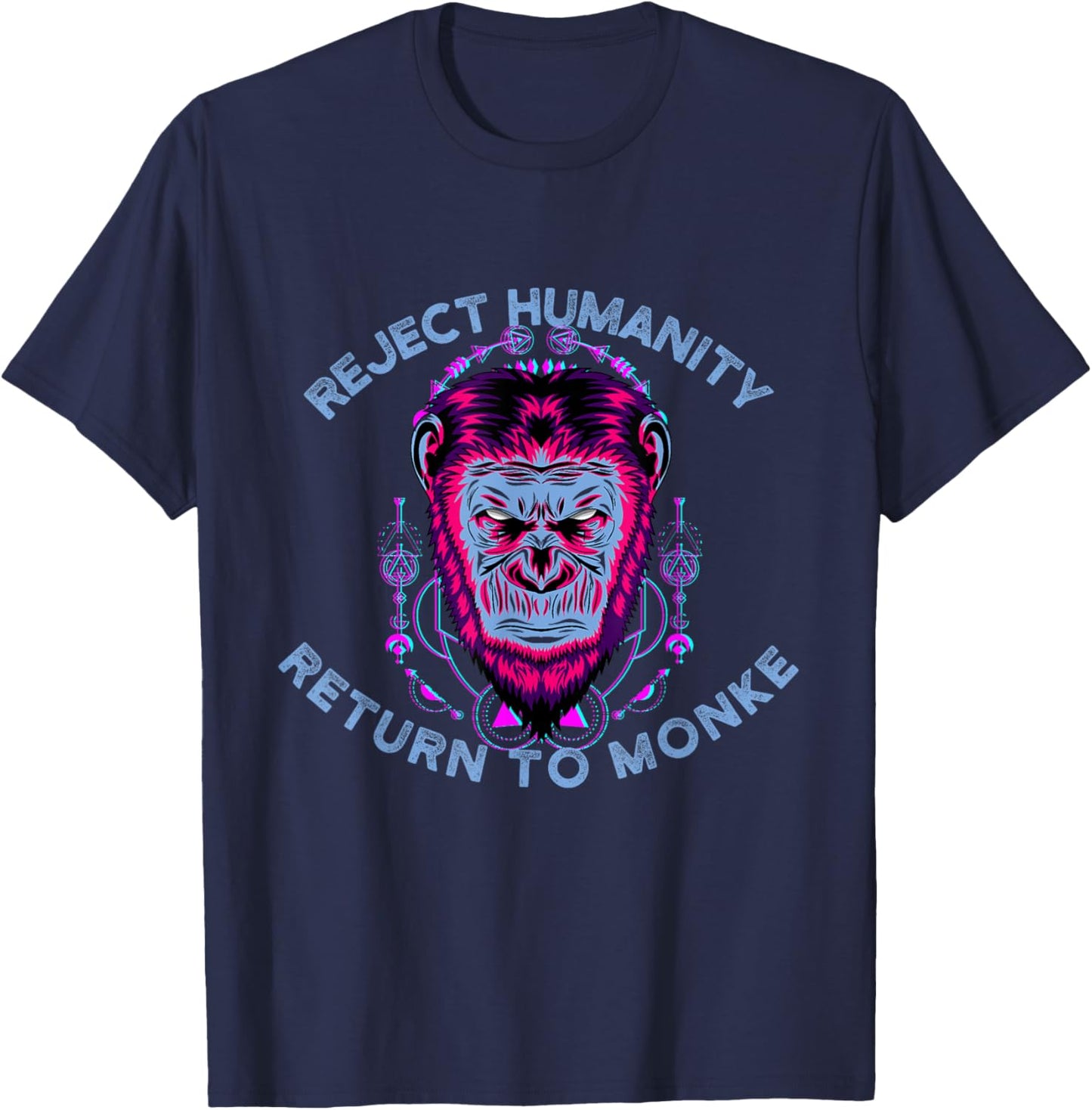 Reject Humanity Return to Monke T-Shirt - T-Shirt | Navy