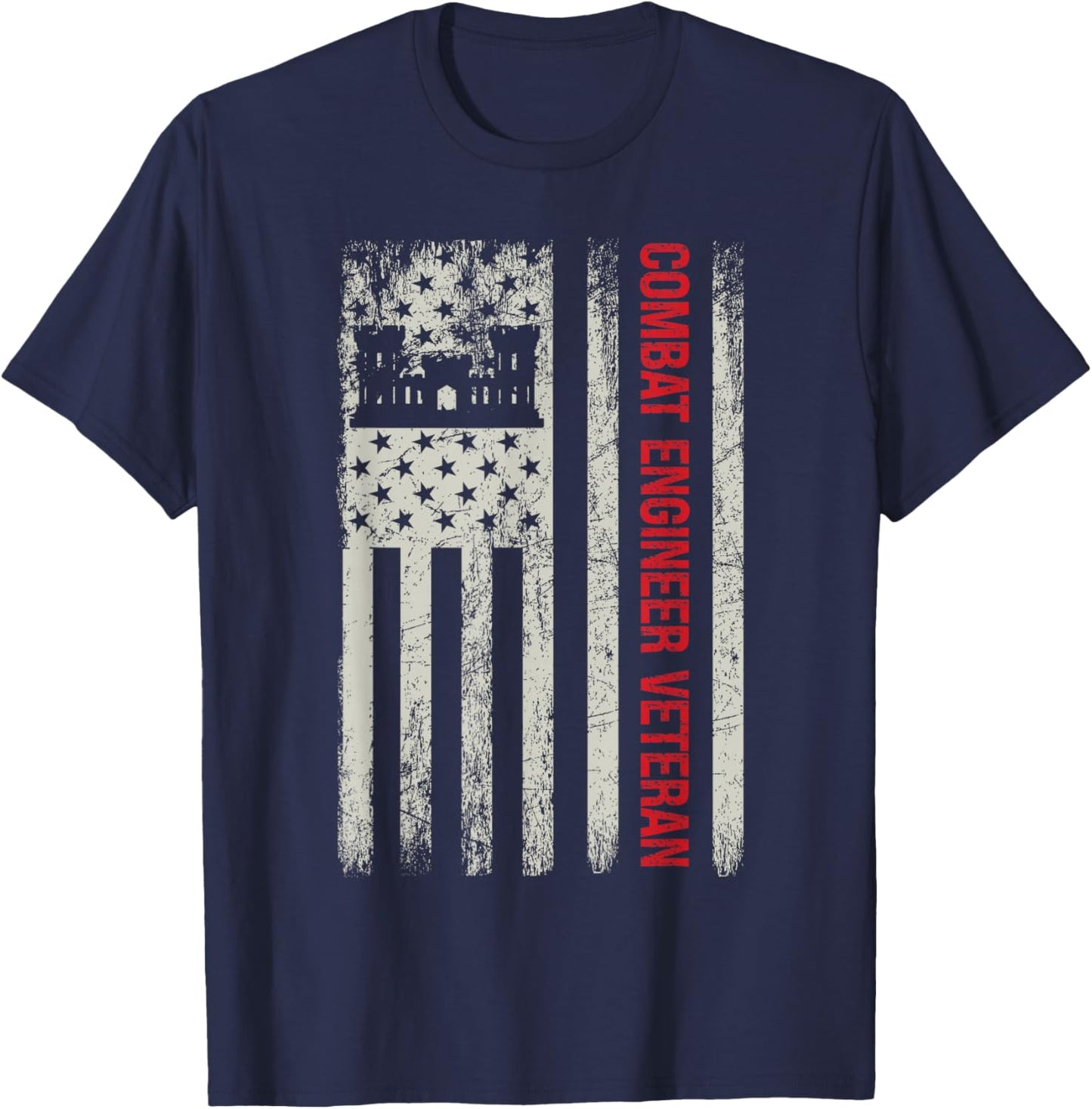 Combat Engineer Veteran Engineering Veteran's Day T-Shirt - T-Shirt | Navy