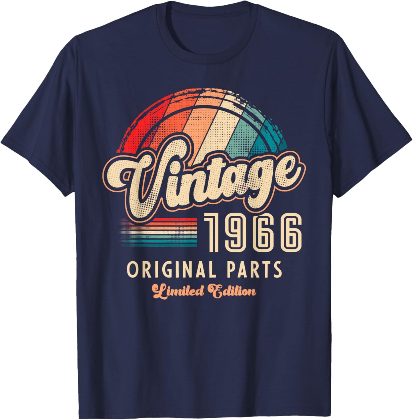 Vintage 1966 Original Parts 59th Anniversary T-Shirt - T-Shirt | Navy