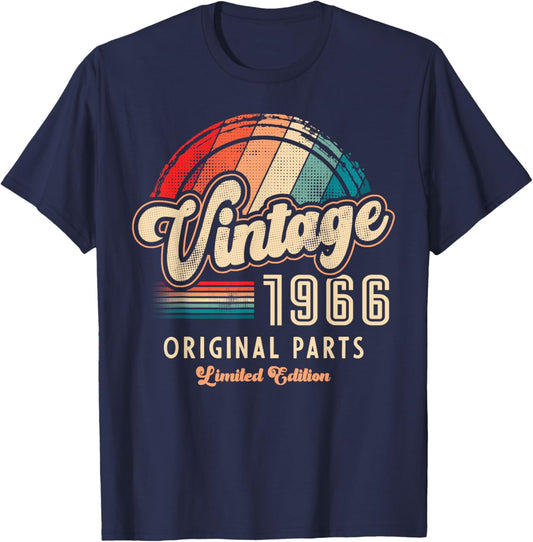 Vintage 1966 Original Parts 59th Anniversary T-Shirt - T-Shirt | Navy